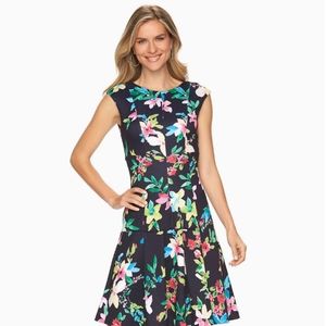 Women's Chaps Floral Scuba Drop-Waist Dress